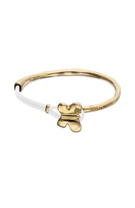 UNODE50 UNODE50 Leather Bracelet with Gold-Tone Butterfly
