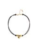 Unode50 UNOde50 Leather Necklace with Three Gold-Plated Dials - 1
