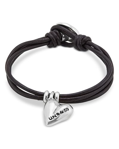 Unode50 UNOde50 Leather Twine Heart Bracelet