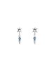 UNODE50 UNODE50 Long Silver-Tone Earrings with Blue Faceted Crystals and Star  - 1