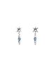 Unode50 UNOde50 Long SilveraTone Earrings with Blue Faceted Crystals and Star - 1