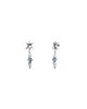 Unode50 UNOde50 Long SilveraTone Earrings with Blue Faceted Crystals and Star - 3