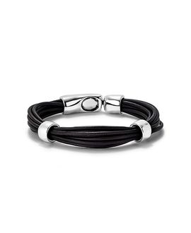 Unode50 UNOde50 Multi Strand Leather Bracelet with 2 Circles