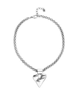 Unode50 UNOde50 Necklace with Chunky Chain and Heart Detail Plated in Sterling Silver