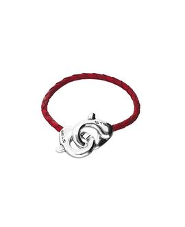 Unode50 UNOde50 Red Leather Strap with Interlocking Carabiner Detail