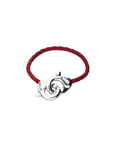 Unode50 UNOde50 Red Leather Strap with Interlocking Carabiner Detail