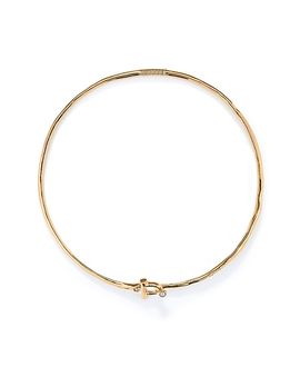 Unode50 UNOde50 Rigid Necklace with Gold-Plated Front Clasp with White Topaz