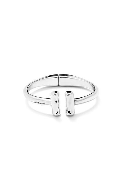 UNODE50 UNODE50 Rigid Sterling Silver-Plated Bracelet with Two Tubes at the Ends 