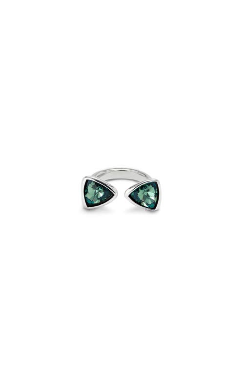 UNODE50 UNODE50 Ring with Two Green Crystals
