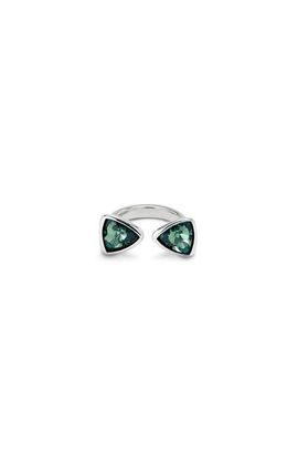 UNODE50 UNODE50 Ring with Two Green Crystals