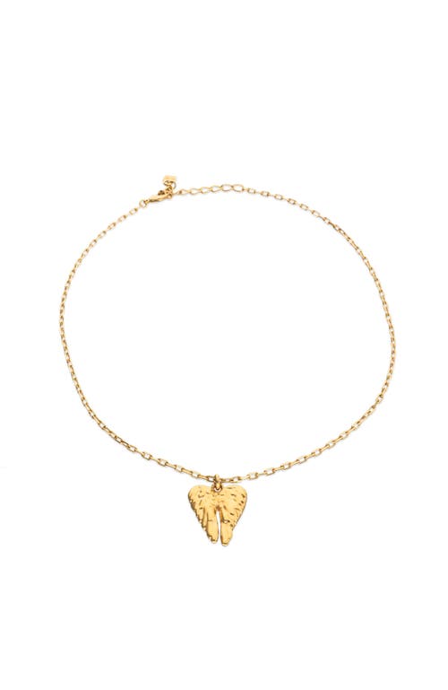 UNODE50 UNODE50 Short 18K Gold-Plated Necklace with Wing Detail 
