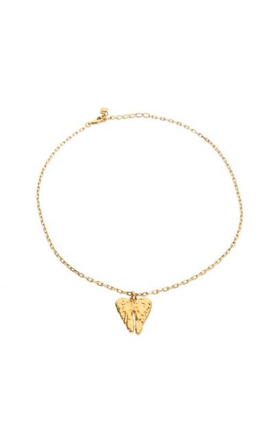 UNODE50 UNODE50 Short 18K Gold-Plated Necklace with Wing Detail 