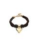 Unode50 UNOde50 Silk-Effect Thread Blend Bracelet with Beige Leather and Heart Detail - 1