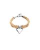 Unode50 UNOde50 Silk-Effect Thread Blend Bracelet with Beige Leather and Silver Heart Detail - 1