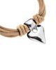 Unode50 UNOde50 Silk-Effect Thread Blend Bracelet with Beige Leather and Silver Heart Detail - 3