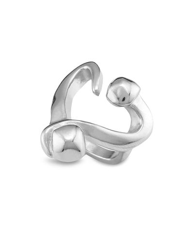 Unode50 UNOde50 Silver-Plated Open Ring with a Nailed Heart Design