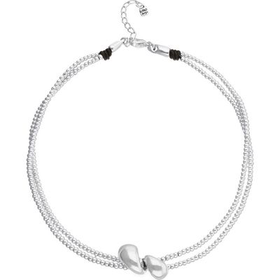 UNODE50 UNODE50 Silver-Tone Beaded Necklace with Drop Detail 