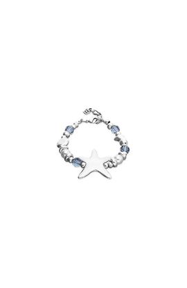 UNODE50 UNODE50 Silver-Tone Bracelet with Blue Faceted Crystals and Star 