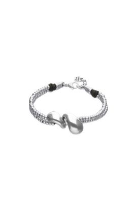 UNODE50 UNODE50 Silver-Tone Bracelet with Dual Drop Detail 