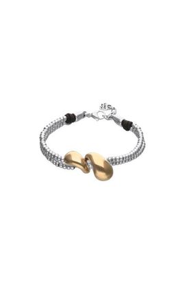 UNODE50 UNODE50 Silver-Tone Bracelet with Gold‑Tone Drop Accents 