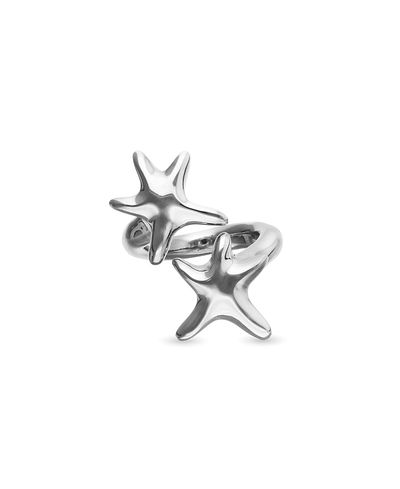 Unode50 UNOde50 Silver-Tone Double Star Ring