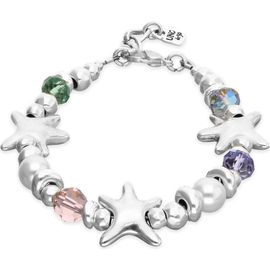 UNODE50 UNODE50 Silver-Tone Multicolor Faceted Crystal Bracelet 