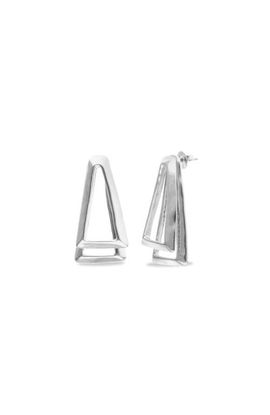 UNODE50 UNODE50 Silver-tone Open Triangle Stud Earrings 