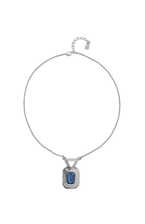 UNODE50 UNODE50 Silver-tone Pendant Necklace with Blue Crystal 