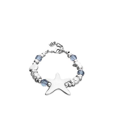 Unode50 UNOde50 Silver Tone Bracelet with Blue Faceted Crystals and Star