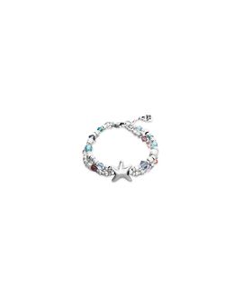Unode50 UNOde50 Silver Tone Double Bracelet with Multicolor Faceted Crystals and Star