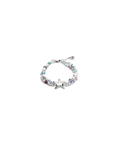 Unode50 UNOde50 Silver Tone Double Bracelet with Multicolor Faceted Crystals and Star