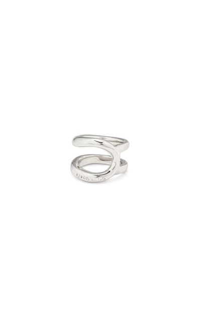 UNODE50 UNODE50 Sterling Silver-Plated Curvilinear Ring 