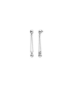 Unode50 UNOde50 Sterling Silver-Plated Earrings with Long Chain and Dial Detail