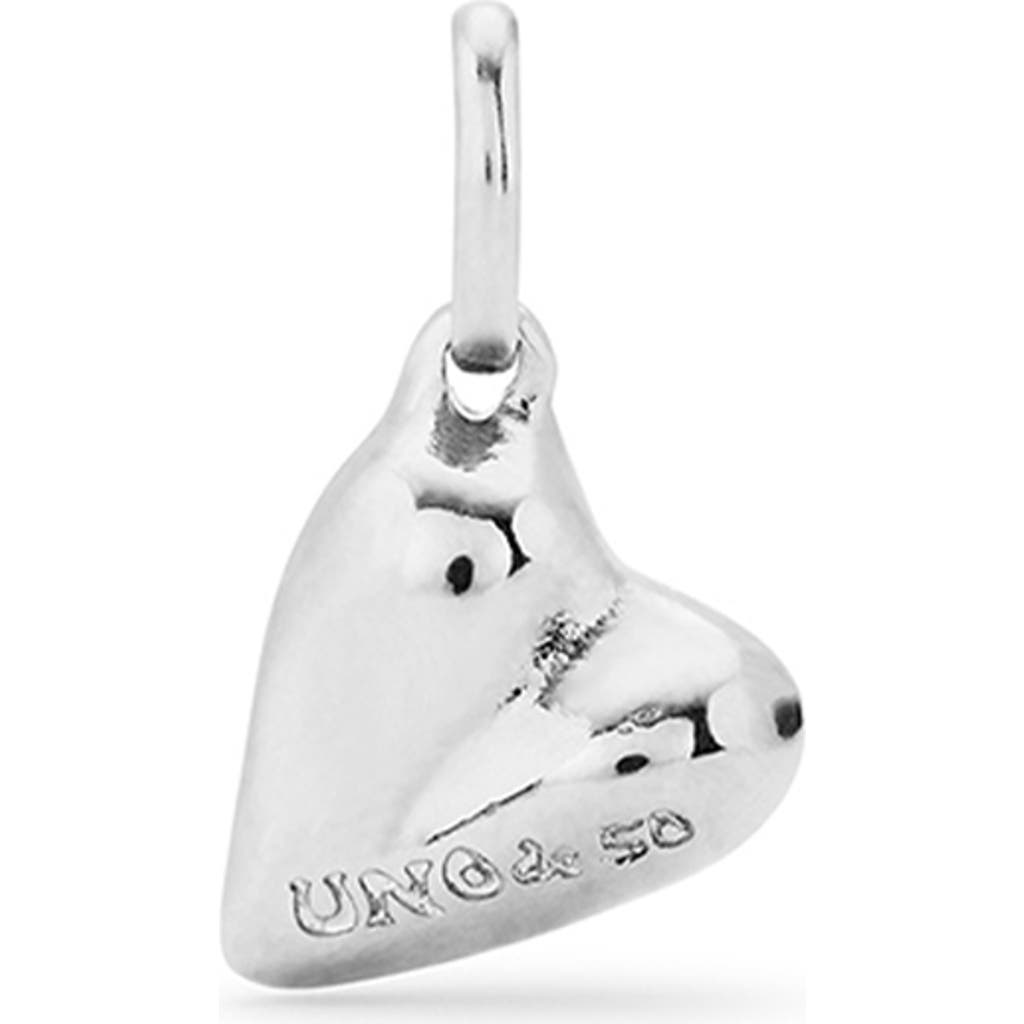 UNODE50 UNODE50 Sterling Silver-Plated Heart Shaped Charm 