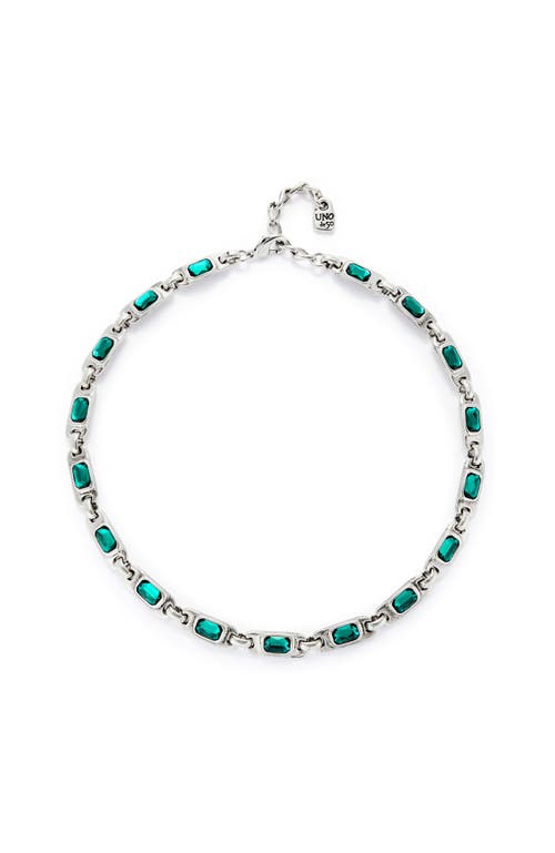 UNODE50 UNODE50 Sterling silver-plated necklace with green crystals 