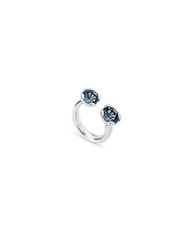 Unode50 UNOde50 Sterling Silver-Plated Ring with Two Pink Crystals Facing Each Other