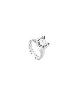 Unode50 UNOde50 Sterling Silver-Plated Ring with White Cubic Zirconia