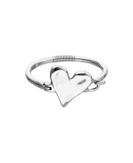 Unode50 UNOde50 Sterling Silver-Plated Semi-Rigid Bracelet with Heart Detail