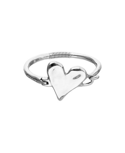 Unode50 UNOde50 Sterling Silver-Plated Semi-Rigid Bracelet with Heart Detail