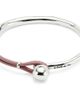 UNODE50 UNODE50 Sterling Silver-Plated Semi-Rigid Bracelet with Lilac Leather  - 1