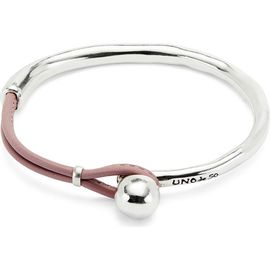 UNODE50 UNODE50 Sterling Silver-Plated Semi-Rigid Bracelet with Lilac Leather 