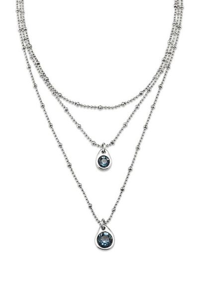 UNODE50 UNODE50 Sterling silver-plated triple midi pendant with crystals 