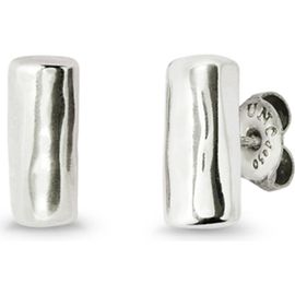 UNODE50 UNODE50 Sterling Silver-Plated Tube-Shaped Earrings 
