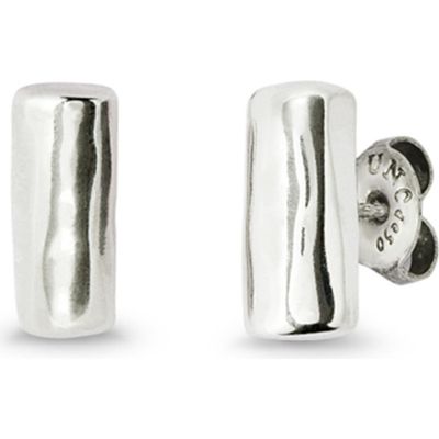 UNODE50 UNODE50 Sterling Silver-Plated Tube-Shaped Earrings 