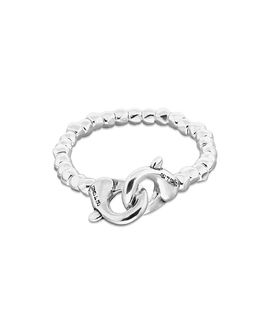 Unode50 UNOde50 Sterling Silver Plated Ball Bracelet with Interlocking Carabiner Detail