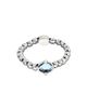 Unode50 UNOde50 Sterling Silver Plated Ball Elastic Bracelet with Blue Faceted Crystal - 1