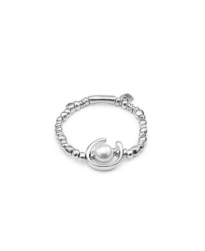 Unode50 UNOde50 Sterling Silver Plated Beaded With A Pearl Bracelet