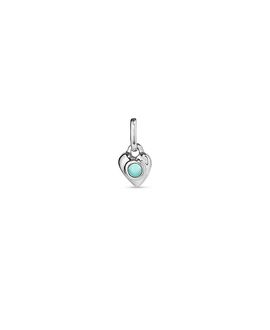 Unode50 UNOde50 Sterling Silver Plated Charm in the Shape of a Heart and Murano Glass