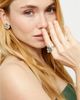 Unode50 UNOde50 Sterling Silver Plated Eye-Shaped Ring with Green Faceted Crystal - 4