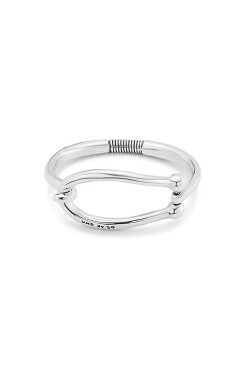 UNODE50 UNODE50 Sterling Silver Plated Rigid Bracelet with Large Link and